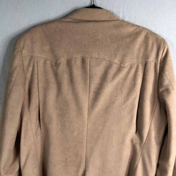 Sheplers Blazer Mens 44L Tan Western Faux Suede Microfiber Sport Coat Jacket - Picture 12 of 16